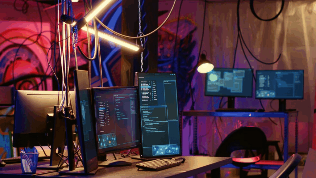 Professionisti eseguono un cyber stress test su reti informatiche di una PMI per verificarne la sicurezza.